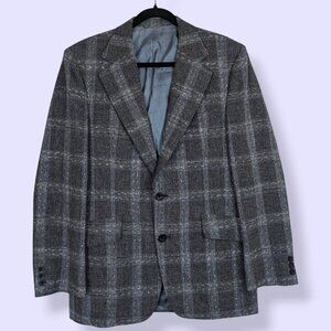 🍁Vintage Rubin Plaid Virgin Wool Blazer